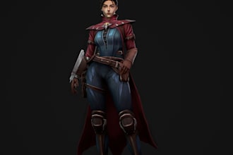 port 3d low poly dnd game model, modular character, cyber punk,  sci fi model