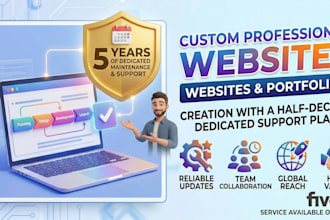 create professional website with 5 years free maintenance