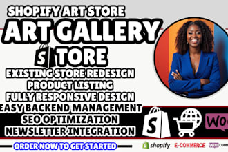 art gallery website shopify art store art portfolio website artist shopify store