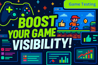 do game testing, QA testing, gameplay review, and steam review