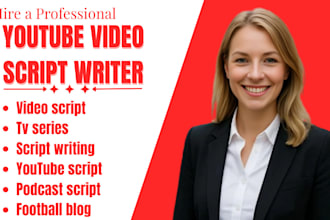 write youtube video script football blog documentary TV series true crime story