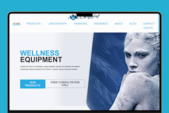 design cryo shopify store cryotherapy store cosmetics beauty wellness website