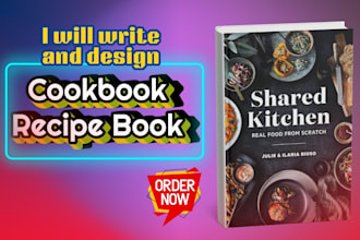 write recipes for cookbook and design recipe book and ebook, cookbook writer