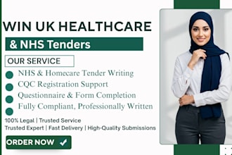 do UK healthcare, nhs, homecare tenders and cqc registration writing