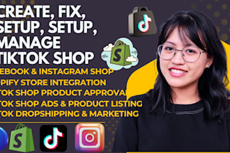 setup, fix tiktok shop setup tiktok shop facebook shop instagram shop tiktok ads