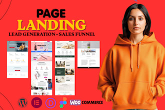 create professional wordpress web landing page sales funnel for lead generation