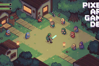 create pixel art games, unity pixel games, retro or top down games