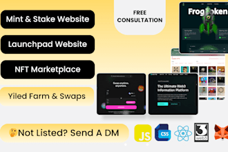build a staking, minting, marketplace nft dapp or for token
