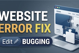 debug and fix HTML CSS javascript and website errors