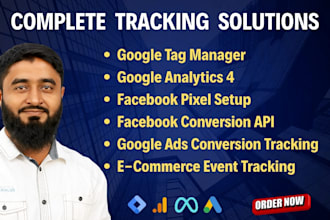 setup google analytics 4, GTM, facebook pixel, conversion tracking