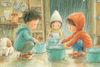 draw illustrated children book illustration, cute and fun
