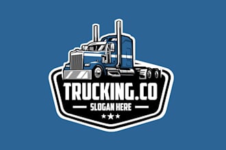 draw trucking business, dispatcher, transport logo