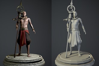 3d character concept,tabletop rpg figures,lowpoly human for print,fantasy model