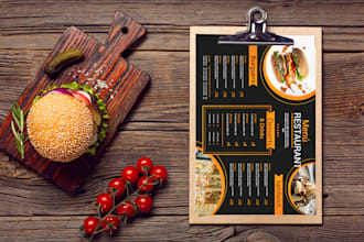 create amazing restaurant menu design and food menu design