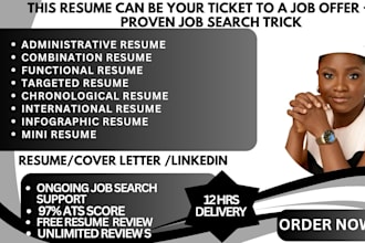 write admin, combination, functional, chronological resume