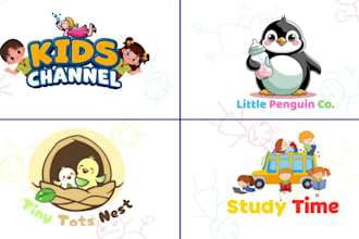 design cute cartoon logo for kids and baby shop