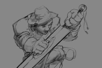 your characters in a sketch style
