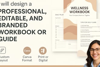 design a professional, editable, and branded workbook or guide