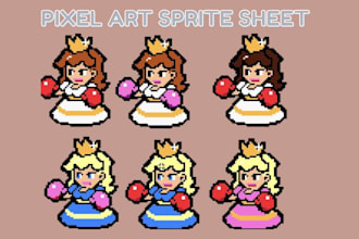 create pixel art sprite sheet pixel art animation character design for game art