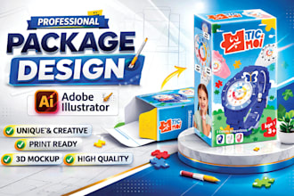 design toy packaging and kids product boxes with free logo