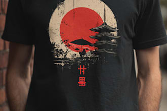 draw t shirt design on graffiti art, japanese art