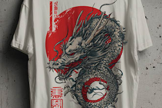 make japanese ink anime illustration t shirt design
