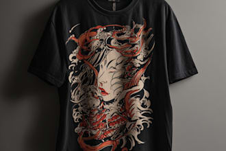 japanese and anime streetwear design for tshirt