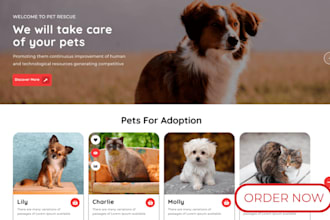 design highly functional pet rescue website pet animal adoption website
