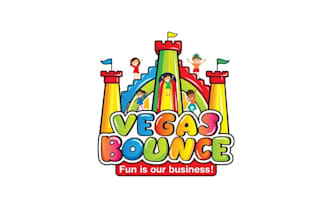 design modern bounce house rental logo