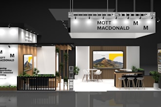 design your booth and exhibition with sketchup and rendering