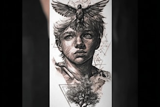 create unique realism tattoo design with my style