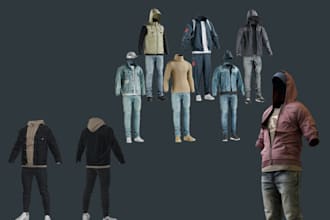 create a realistic 3d second life  for clothing and vrchat sl mesh for textures