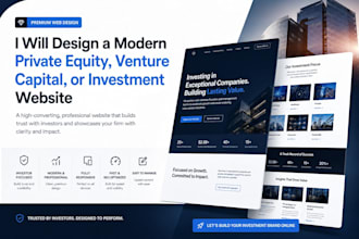 design a private equity, venture capital, or investment website