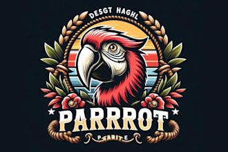 design high quality vintage mascot parrot logo