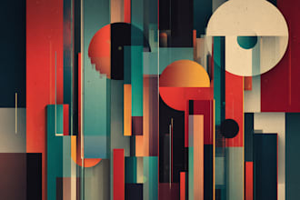 create abstract geometric digital art
