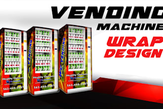 design an awesome vending machine design, vending machine wrap, vendind machine