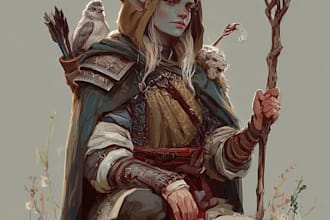 draw badass character illustration for tcg or splash art