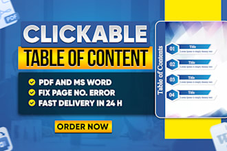 create clickable table of contents in your PDF or word file