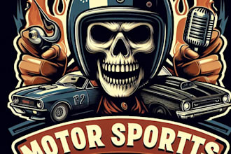 design high quality vintage motor sports logo with t shirt design