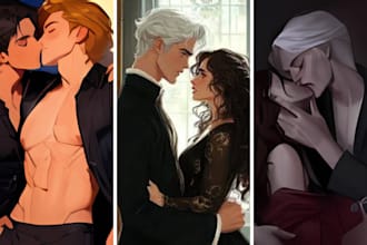 design mafia dark romance spicy fantasy romance book cover with gay custom art