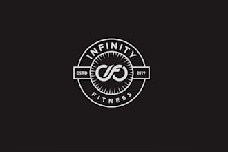 design vintage throwback gym infinity symbol logo