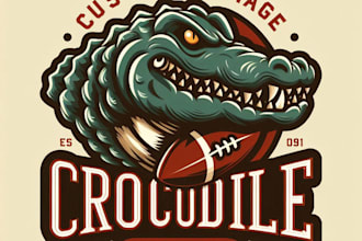 design high quality vintage crocodile logo with t shirt design