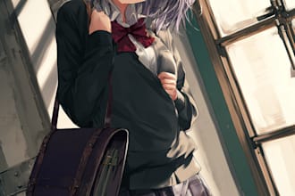 make digital illustration,original character art, anime art
