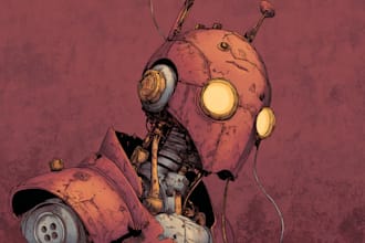 draw mecha helmet, weapon, armor concept
