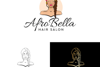 do modern custom salon, beauty, hairdressing logo