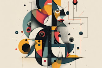 make scribble art, abstract line portrait