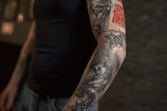 create a tattoo design of tattoo sleeve