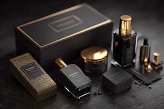 design luxurious cosmetic labels and elegant packaging