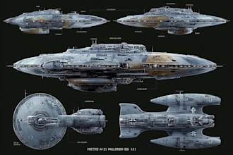 cerate concept art spaceship, ufo or vehicle design