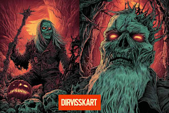 draw dark art illustration for your brand, band, poster etc